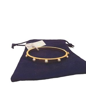 Authentic Tory Burch, Miller Pearl Gold Bangle
